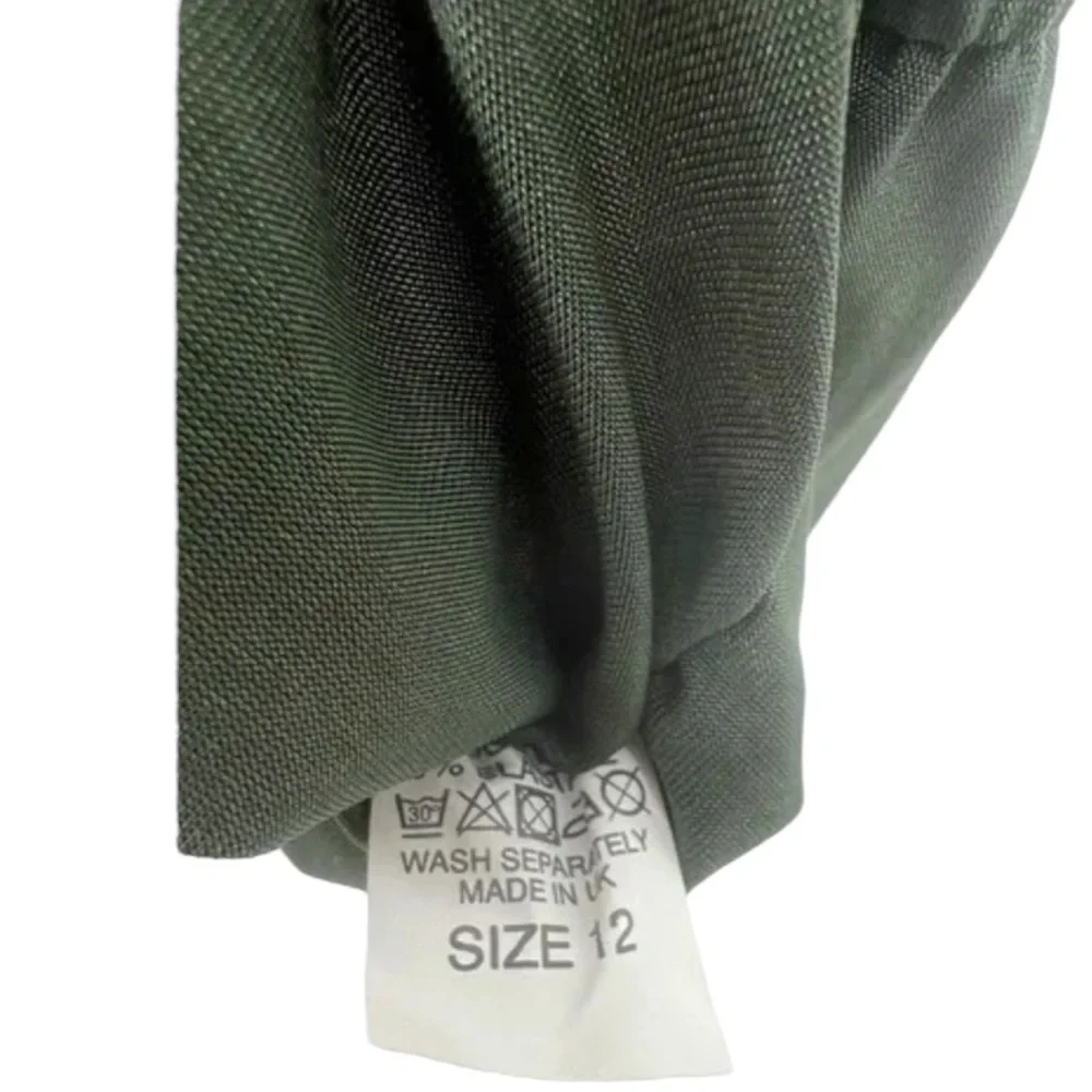 SOLD! Olive Green Surplice Batwing Midi Ruched Long Sleeve Dress Size Medium/8 - Picture 6 of 10